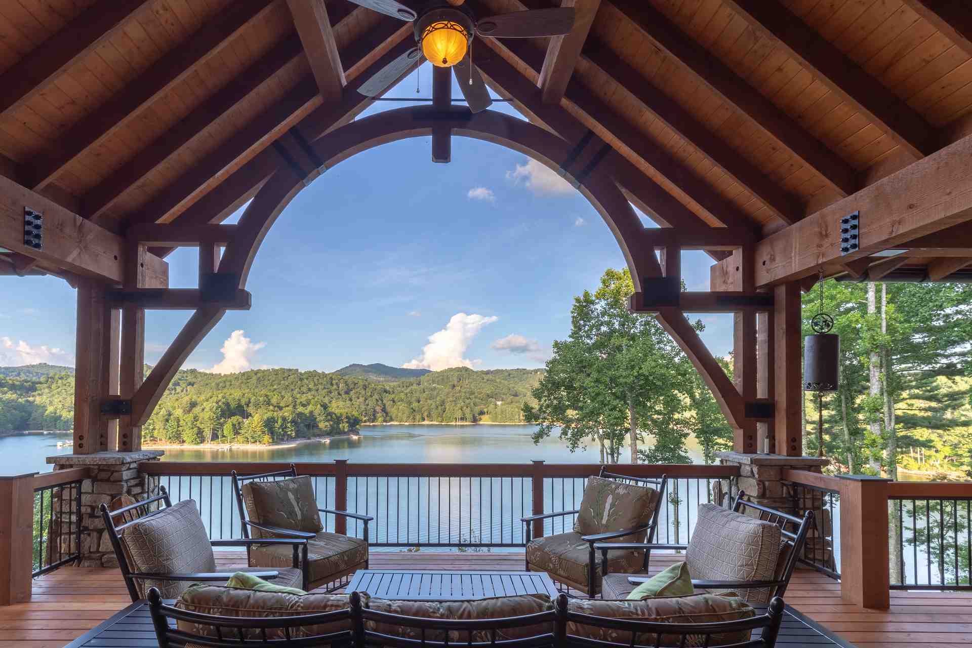 A porch overlooking Lake Glenville